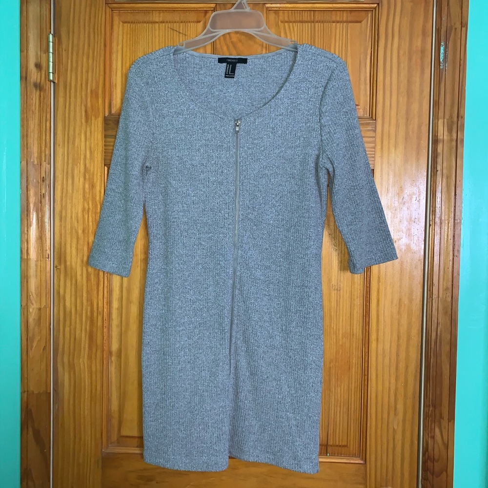 Grey dress w/ zipper in front